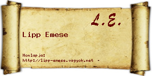Lipp Emese névjegykártya